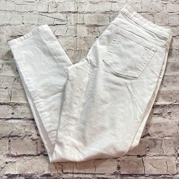 Gap Jeans Women's Sz.10/30 White Skinny Fit Distressed Denim Rockstar - Picture 2 of 4